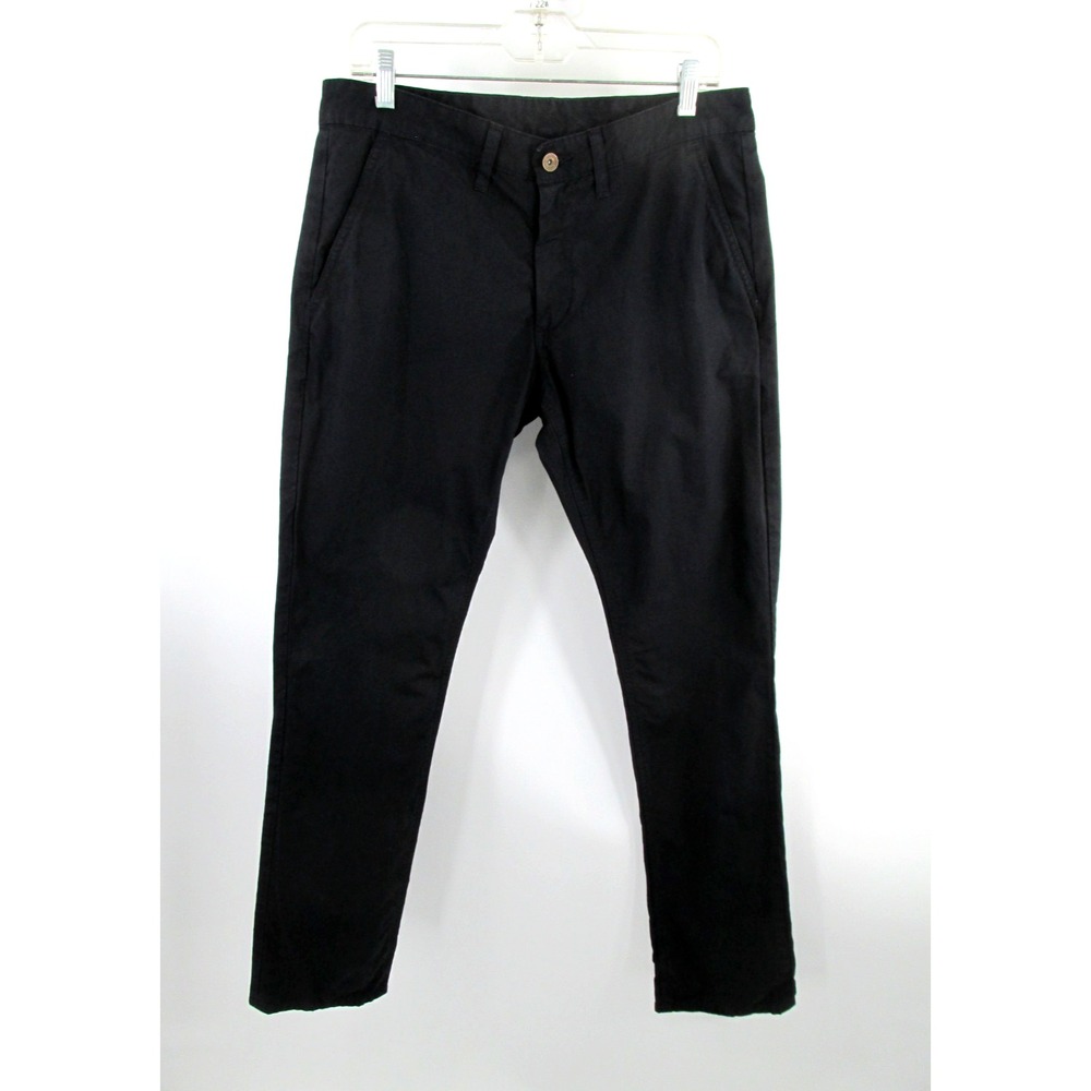 BIG STAR Slim Industry Chino Pants Mens 32R Black Ashima B4335 Mid Rise Cotton